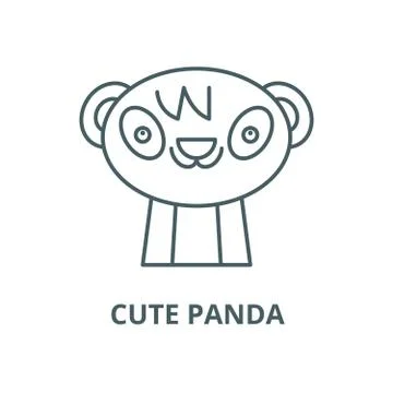 Cute panda vector line icon, linear concept, outline sign, symbol Stock Illustration