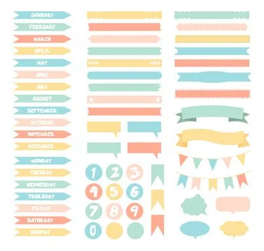 Cute paper note and printable. Stock Illustration