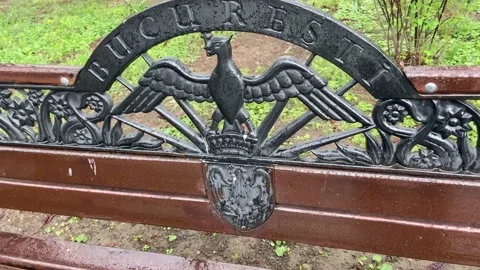 Cute park benches in Bucharest. Stock Footage 237723422