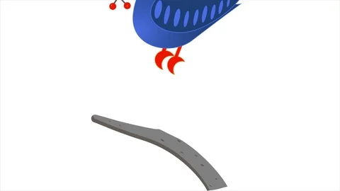 Cute parrot jumping on a tree branch. Vivid exotic bird clip Stock Footage 125146276