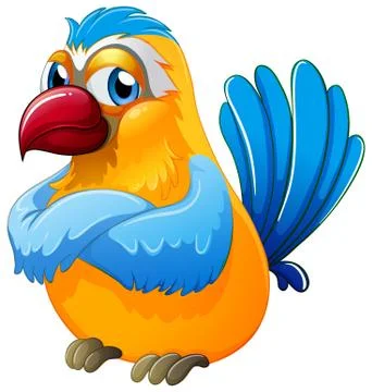 Cute parrot on white background Illustrazione stock