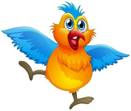Cute parrot on white background Stock Illustration