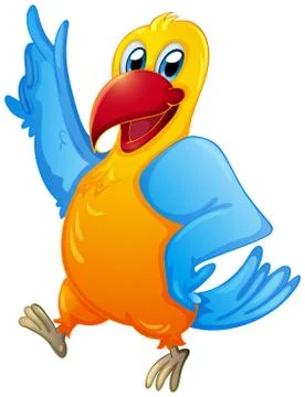 Cute parrot on white background 스톡 일러스트