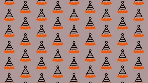 Cute Party Hat Pattern Background. Stock Footage 325388726
