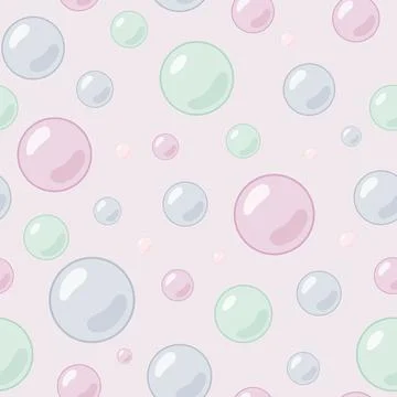 Cute Pastel Bubbles Seamless Pattern Stock Illustration