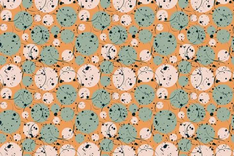 Cute pastel circle seamless pattern with texture Stock Illustration