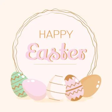 Cute pastel easter Stock Illustration
