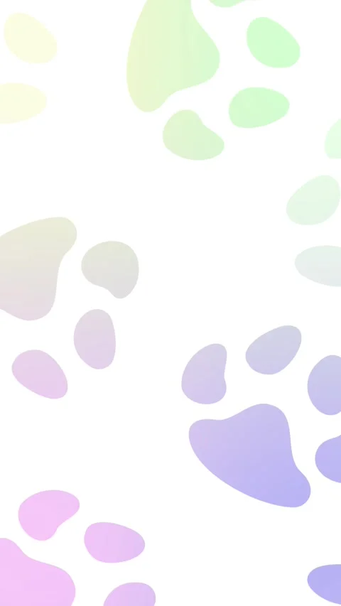 Cute pastel gradient paw prints scroll up on white background. Stock Footage 324084161