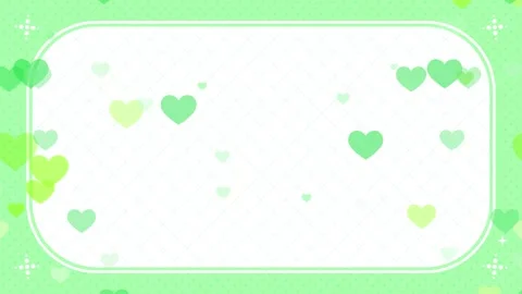 Cute pastel heart frame seamless loop green background Video stock 332464554