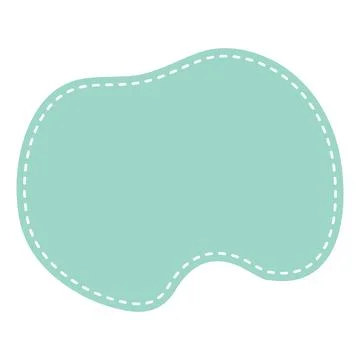 Cute pastel patch with dotted line. Art form template for social media. Stock Illustration