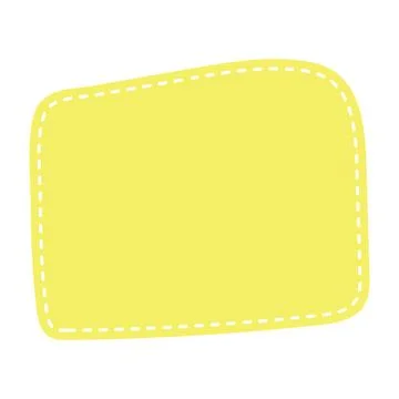 Cute pastel patch with dotted line. Art form template for social media. Ilustración de archivo
