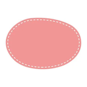Cute pastel patch with dotted line. Art form template for social media. Ilustración de archivo