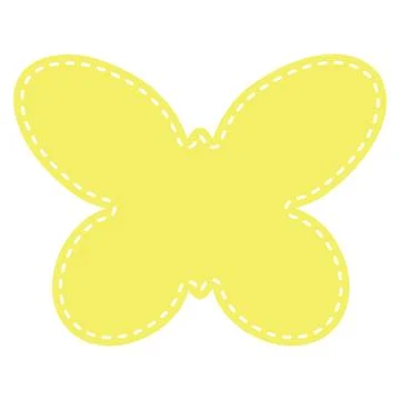 Cute pastel patch in the form of butterfly with dotted line. Art form templ.. Ilustración de archivo