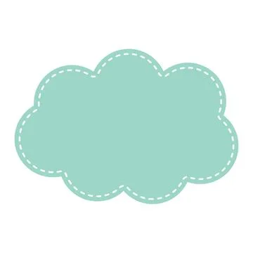 Cute pastel patch in the form of cloud with dotted line. Art form template .. Stock Illustration