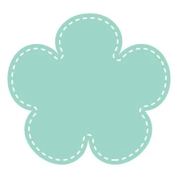 Cute pastel patch in the form of flower with dotted line. Art form template.. Ilustración de archivo