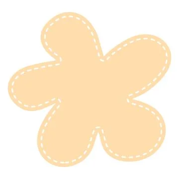 Cute pastel patch in the form of flower with dotted line. Art form template.. Ilustración de archivo