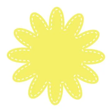 Cute pastel patch in the form of flower with dotted line. Art form template.. Stock Illustration