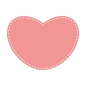 Cute pastel patch in the form of heart with dotted line. Art form template .. Stock Illustration