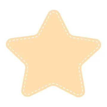 Cute pastel patch in the form of star with dotted line. Art form template f.. Ilustración de archivo