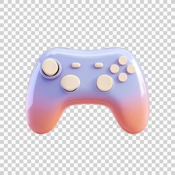 Cute Pastel Purple Game Controller on Transparent Background Ideal for Cart.. Stock Illustration