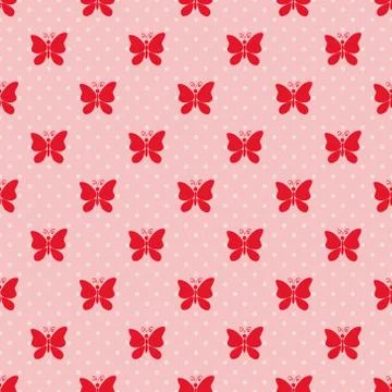 Cute pattern with abstract butterflies Stock Illustration