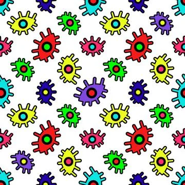 Cute pattern of abstract eyes.Vector illustration Illustrazione stock