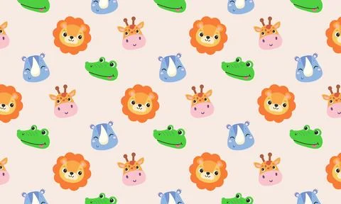 Cute pattern with African animals. Stock Illustration