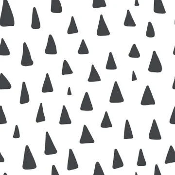 Cute pattern with black hand drawn triangles Illustrazione stock