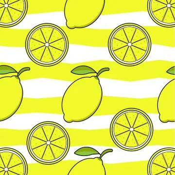 Cute pattern lemon fruits for design background and print Stock Illustration