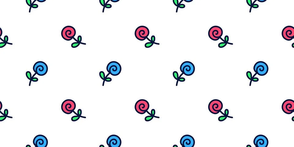 Cute pattern of roses in doodle style. Stock Illustration