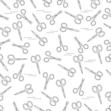 Cute pattern of scissors for manicure and pedicure. Illustrazione stock