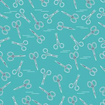 Cute pattern of scissors for manicure and pedicure. Illustrazione stock