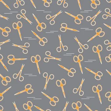 Cute pattern of scissors for manicure and pedicure. Illustrazione stock