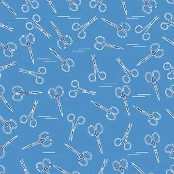 Cute pattern of scissors for manicure and pedicure. Stock Illustration