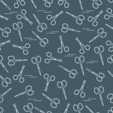 Cute pattern of scissors for manicure and pedicure. イラスト素材