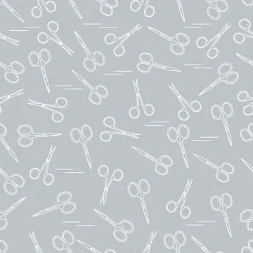 Cute pattern of scissors for manicure and pedicure. Stockillustratie