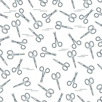 Cute pattern of scissors for manicure and pedicure. Stockillustratie