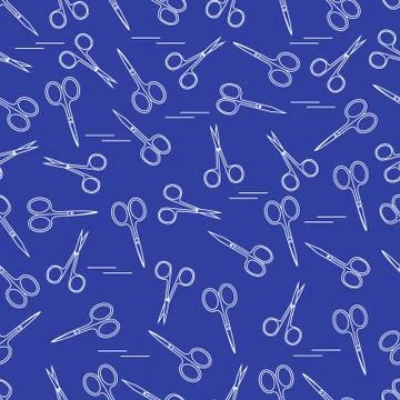Cute pattern of scissors for manicure and pedicure. Stockillustratie