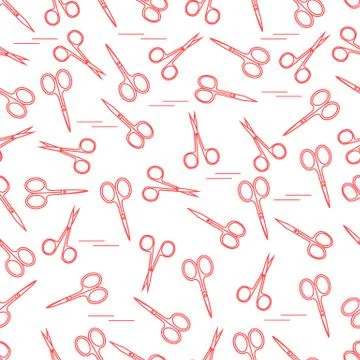 Cute pattern of scissors for manicure and pedicure. Stockillustratie