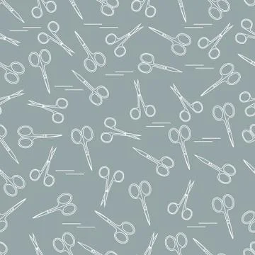 Cute pattern of scissors for manicure and pedicure. イラスト素材