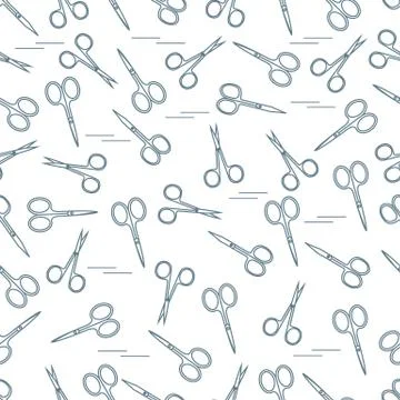 Cute pattern of scissors for manicure and pedicure. Illustrazione stock