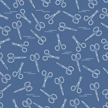 Cute pattern of scissors for manicure and pedicure. Stockillustratie