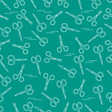 Cute pattern of scissors for manicure and pedicure. Stockillustratie