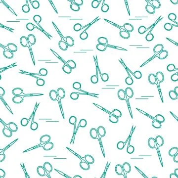 Cute pattern of scissors for manicure and pedicure. イラスト素材