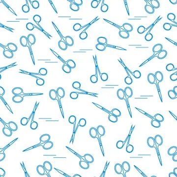 Cute pattern of scissors for manicure and pedicure. Illustrazione stock
