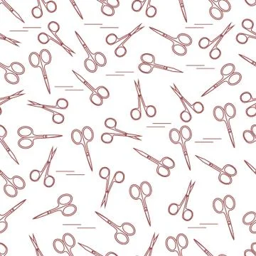 Cute pattern of scissors for manicure and pedicure. Stockillustratie