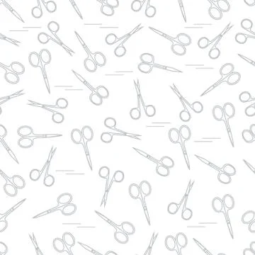 Cute pattern of scissors for manicure and pedicure. イラスト素材