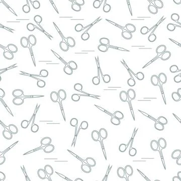 Cute pattern of scissors for manicure and pedicure. Stockillustratie
