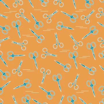Cute pattern of scissors for manicure and pedicure. イラスト素材