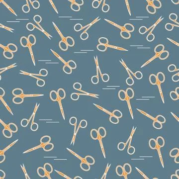 Cute pattern of scissors for manicure and pedicure. イラスト素材